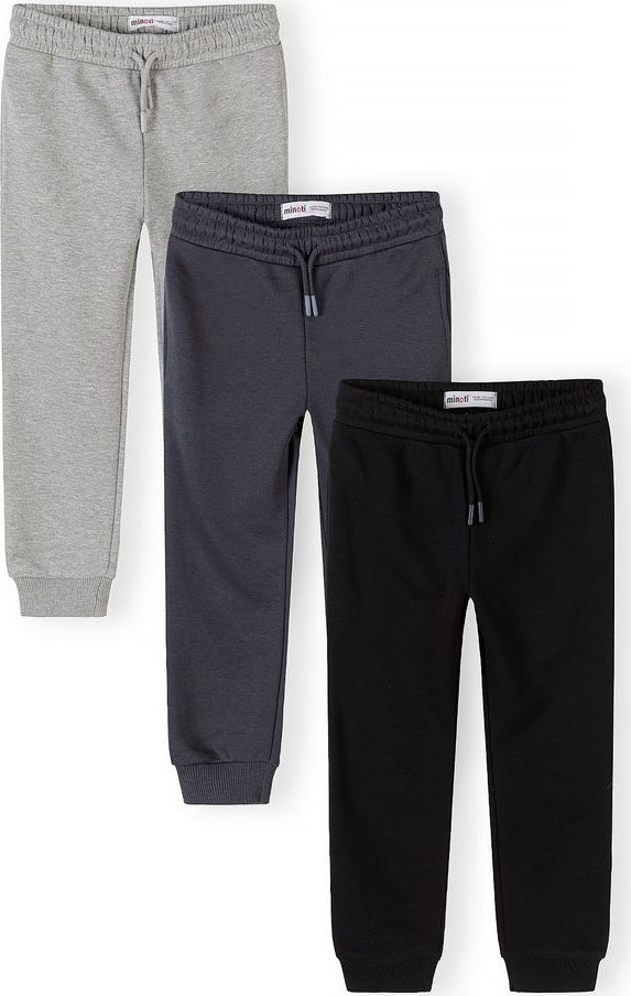 Tepláky slim-fit s elastickým pasem a stahovací šňůrkou 3pack Minoti 29FLEECE287 - 98/104 | 3/4let