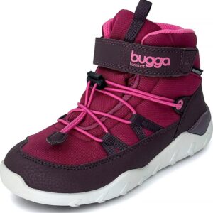 dětské zimní barefootové boty s membránou BUGGA CHRIS Burgundy B00190-16 - 36