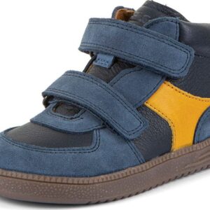 Chlapecké celoroční kožené kotníkové barefoot boty LOOP HIGH-TOPS DARK BLUE Froddo G2110157 - 35
