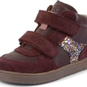 Dívčí celoroční kožené kotníkové barefoot boty LOOP HIGH-TOPS DARK BORDEAUX Froddo G2110157-4 - 35