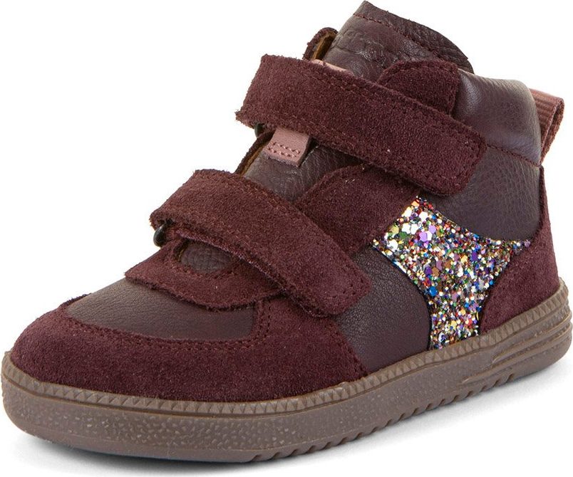 Dívčí celoroční kožené kotníkové barefoot boty LOOP HIGH-TOPS DARK BORDEAUX Froddo G2110157-4 - 35