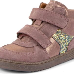Dívčí celoroční kožené kotníkové barefoot boty LOOP HIGH-TOPS PINK/GOLD Froddo G2110157-5 - 35