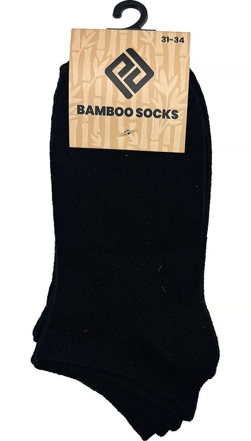Unisex kotníkové ponožky bambusové - 3pack Pidilidi PD0150-10 černá - 43-46